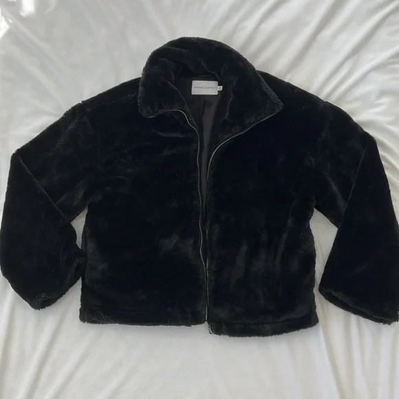 Rebecca Minkoff Black Plush Jacket - Picture 2 of 9
